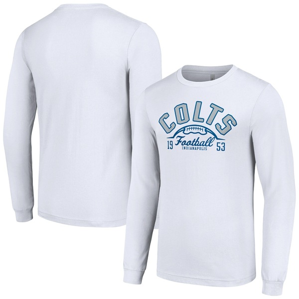 スターター メンズ Tシャツ トップス Indianapolis Colts Starter Half Ball Team Long Sleeve TShirt Whiteの通販は