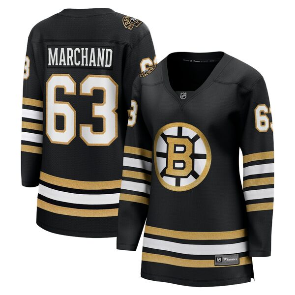 ファナティクス レディース Tシャツ トップス Brad Marchand Boston Bruins Fanatics Branded Women's 100th Anniversary Premier Breakaの通販は