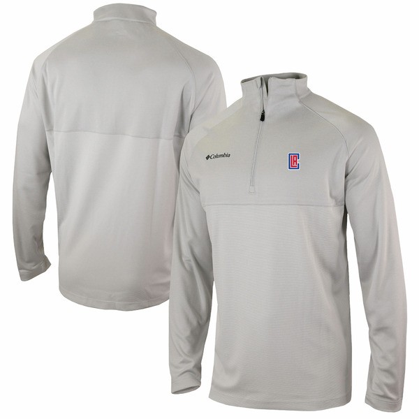 コロンビア メンズ パーカー・スウェットシャツ アウター LA Clippers Columbia OmniWick Rockin' It QuarterZip Pullover Top Heather Gの通販は