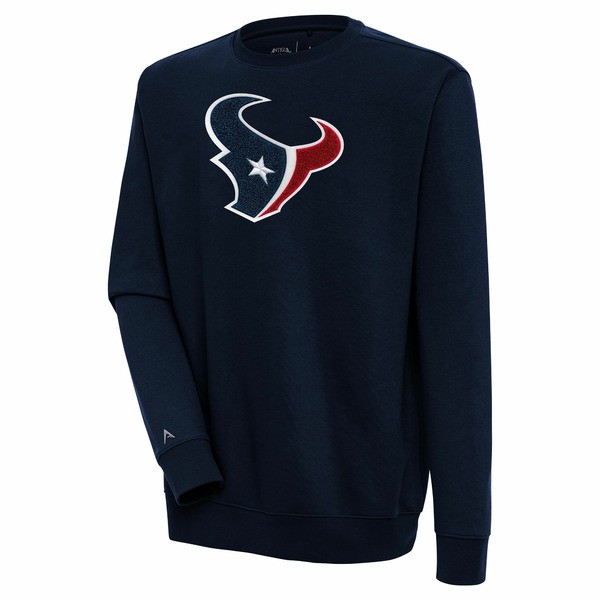 アンティグア メンズ パーカー・スウェットシャツ アウター Houston Texans Antigua Victory Crewneck Pullover Sweatshirt Navyの通販は
