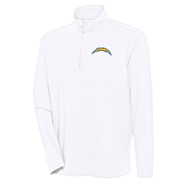 アンティグア メンズ パーカー・スウェットシャツ アウター Los Angeles Chargers Antigua Hunk QuarterZip Pullover Top Whiteの通販は
