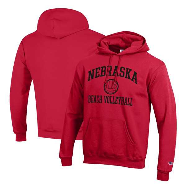 チャンピオン メンズ パーカー・スウェットシャツ アウター Nebraska Huskers Champion Icon Beach Volleyball Powerblend Pullover Hoodの通販は
