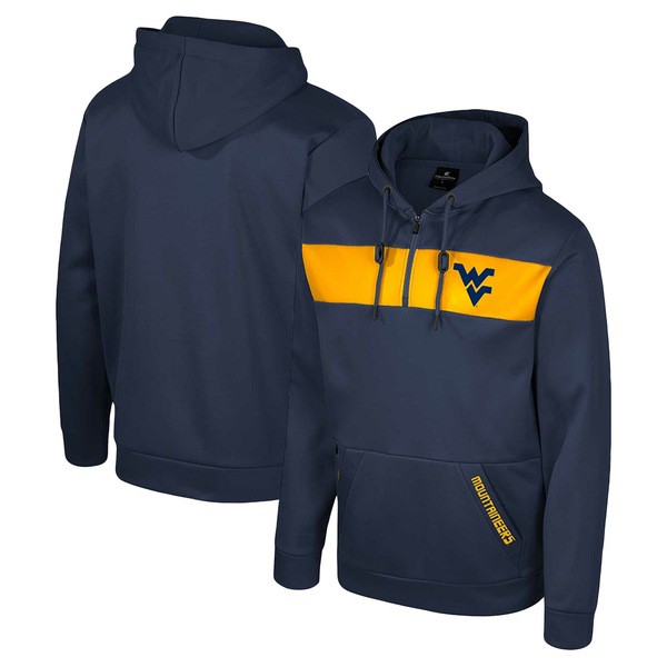 コロシアム メンズ パーカー・スウェットシャツ アウター West Virginia Mountaineers Colosseum QuarterZip Hoodie Navyの通販は