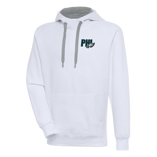 アンティグア メンズ パーカー・スウェットシャツ アウター Philadelphia Eagles Antigua Victory Pullover Hoodie Whiteの通販は