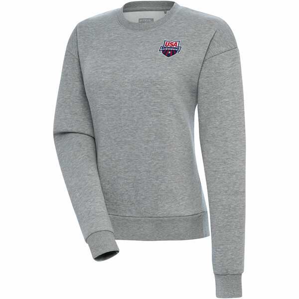 アンティグア レディース パーカー・スウェットシャツ アウター USA Swimming Antigua Women's Victory Pullover Sweatshirt Heather Graの通販は