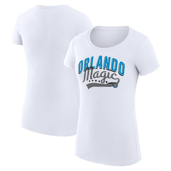 カールバンクス レディース Tシャツ トップス Orlando Magic GIII 4Her by Carl Banks Women's Filigree Logo Fitted T Shirt Whiteの通販は