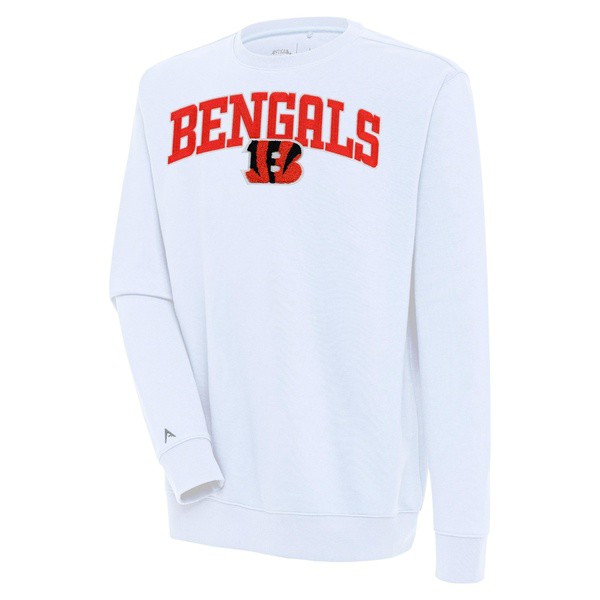 アンティグア メンズ パーカー・スウェットシャツ アウター Cincinnati Bengals Antigua Victory Chenille Pullover Sweatshirt Whiteの通販は