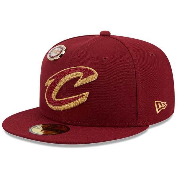 ニューエラ メンズ 帽子 アクセサリー Cleveland Cavaliers New Era Chainstitch Logo Pin 59FIFTY Fitted Hat Wineの通販は