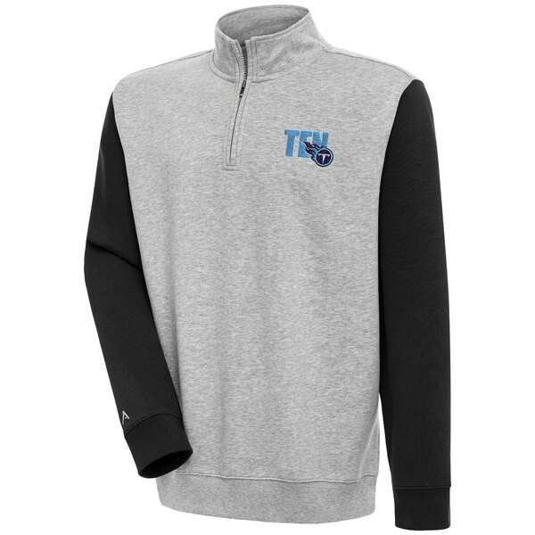 アンティグア メンズ パーカー・スウェットシャツ アウター Tennessee Titans Antigua Victory Colorblock QuarterZip Pullover Top Heatの通販は