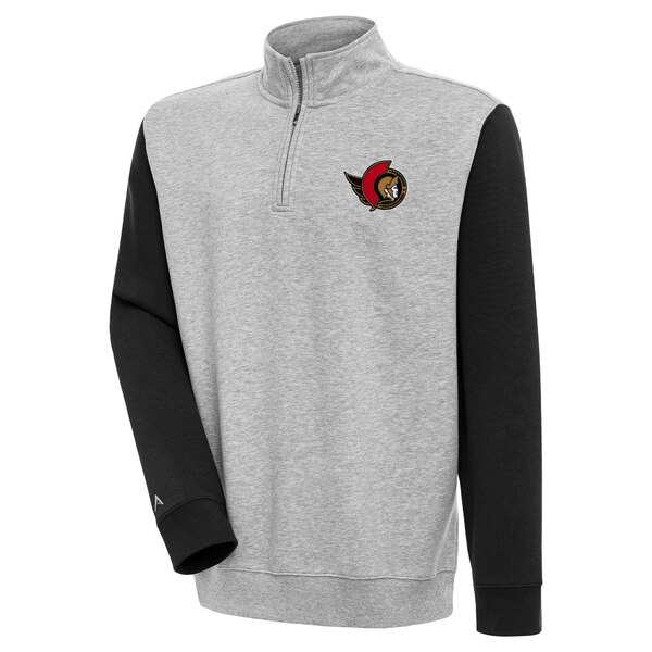 アンティグア メンズ パーカー・スウェットシャツ アウター Ottawa Senators Antigua Victory Colorblock QuarterZip Pullover Top Heathの通販は