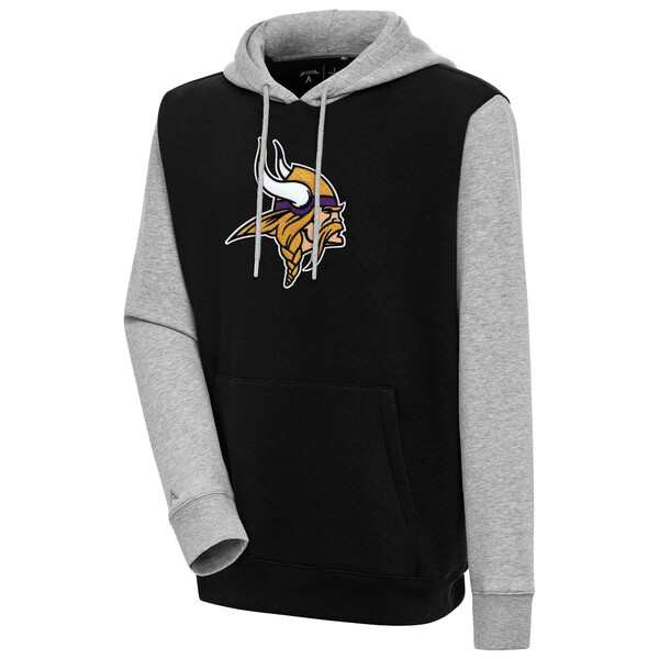 アンティグア メンズ パーカー・スウェットシャツ アウター Minnesota Vikings Antigua Victory CB Chenille Pullover Hoodie Blackの通販は