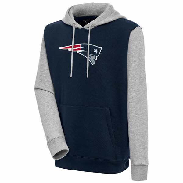 アンティグア メンズ パーカー・スウェットシャツ アウター New England Patriots Antigua Victory CB Chenille Pullover Hoodie Navyの通販は