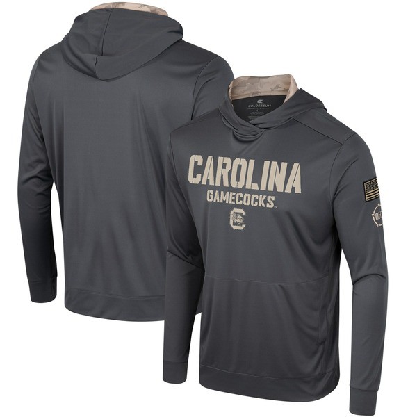 コロシアム メンズ Tシャツ トップス South Carolina Gamecocks Colosseum OHT Military Appreciation Long Sleeve Hoodie TShirt Charcoの通販は