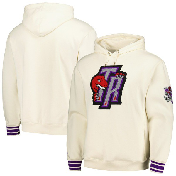 ミッチェル&ネス メンズ パーカー・スウェットシャツ アウター Toronto Raptors Mitchell & Ness Chainstitch Felt Pullover Hoodie Creaの通販は
