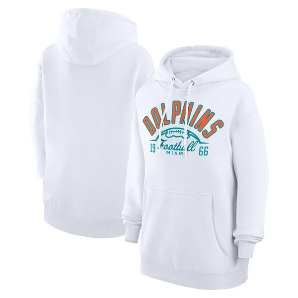 スターター メンズ パーカー・スウェットシャツ アウター Miami Dolphins Starter Half Ball Team Fleece Pullover Hoodie Whiteの通販は