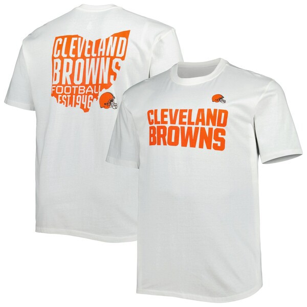 ファナティクス メンズ Tシャツ トップス Cleveland Browns Fanatics Branded Big & Tall Hometown Collection Hot Shot TShirt Whiteの通販は