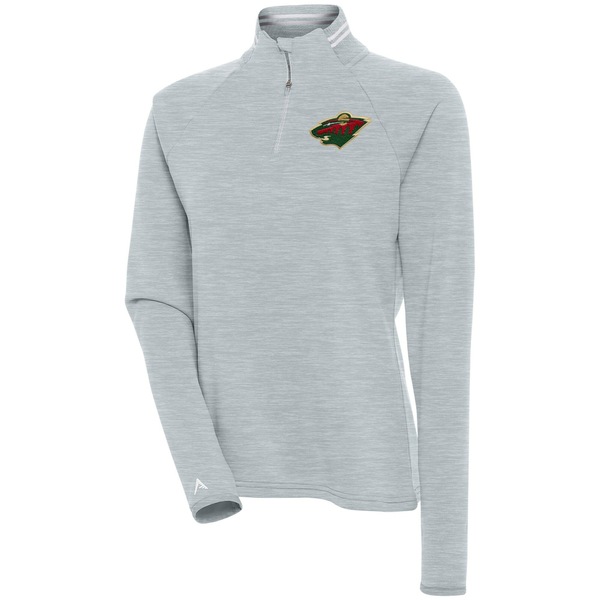 アンティグア レディース パーカー・スウェットシャツ アウター Minnesota Wild Antigua Women's Milo QuarterZip Pullover Top Heather の通販は