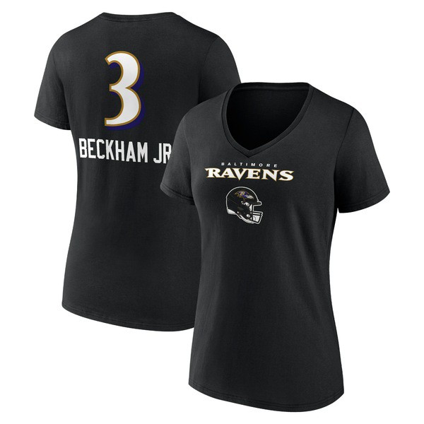 ファナティクス レディース Tシャツ トップス Odell Beckham Jr. Baltimore Ravens Fanatics Branded Women's Team Wordmark Player Nameの通販は