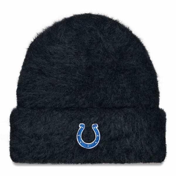 ニューエラ レディース 帽子 アクセサリー Indianapolis Colts New Era Women's Fuzzy Cuffed Knit Hat Blackの通販は