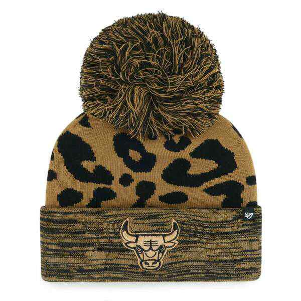 フォーティーセブン レディース 帽子 アクセサリー Chicago Bulls '47 Women's Rosette Cuffed Knit Hat with Pom Leopardの通販は