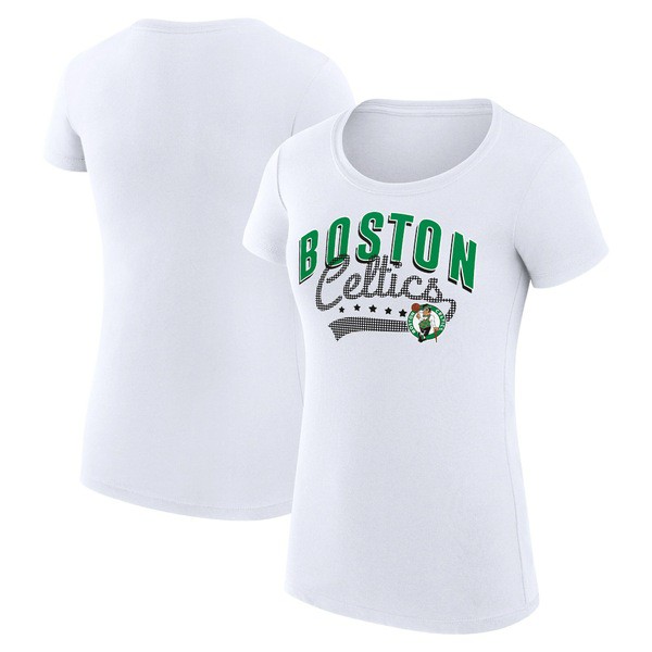 カールバンクス レディース Tシャツ トップス Boston Celtics GIII 4Her by Carl Banks Women's Filigree Logo Fitted T Shirt Whiteの通販は