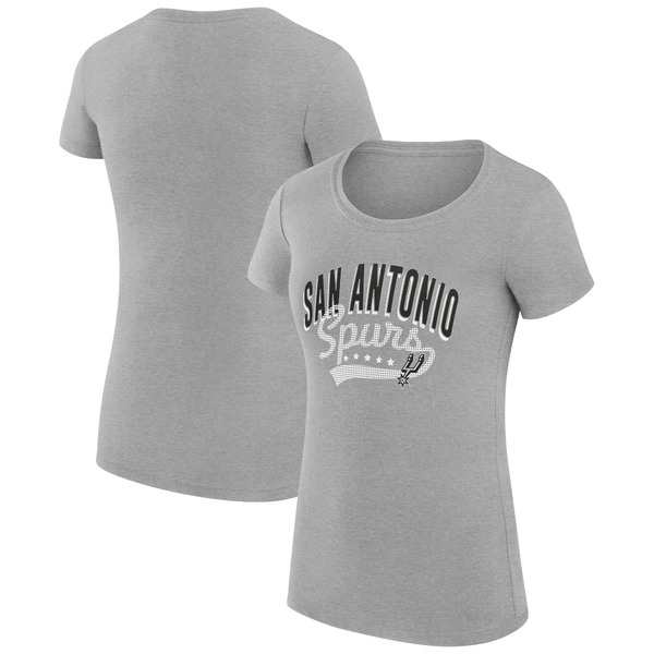 カールバンクス レディース Tシャツ トップス San Antonio Spurs GIII 4Her by Carl Banks Women's Filigree Logo Fitted T Shirt Heatheの通販は