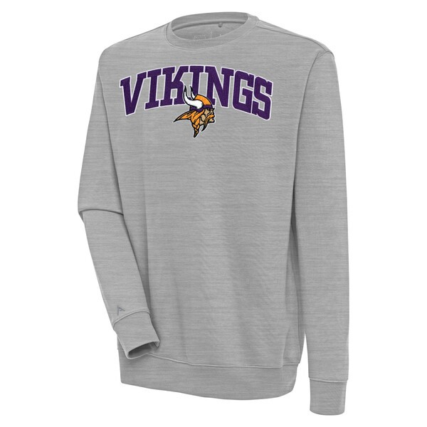 アンティグア メンズ パーカー・スウェットシャツ アウター Minnesota Vikings Antigua Victory Chenille Pullover Sweatshirt Heather Gの通販は