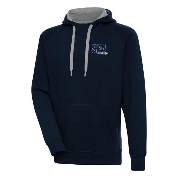 アンティグア メンズ パーカー・スウェットシャツ アウター Seattle Seahawks Antigua Victory Pullover Hoodie College Navyの通販は