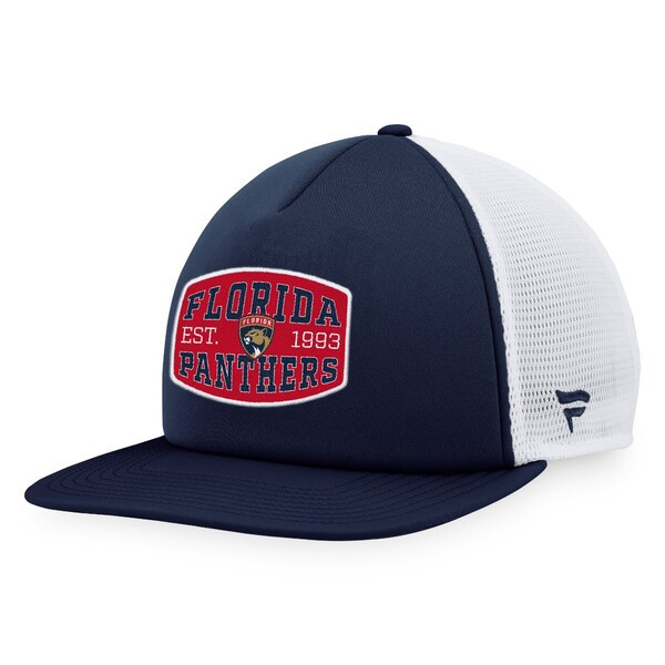 ファナティクス メンズ 帽子 アクセサリー Florida Panthers Fanatics Branded Foam Front Patch Trucker Snapback Hat Navy/Whiteの通販は