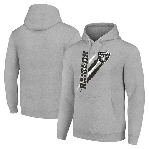 スターター メンズ パーカー・スウェットシャツ アウター Las Vegas Raiders Starter Color Scratch Fleece Pullover Hoodie Heather Graの通販は