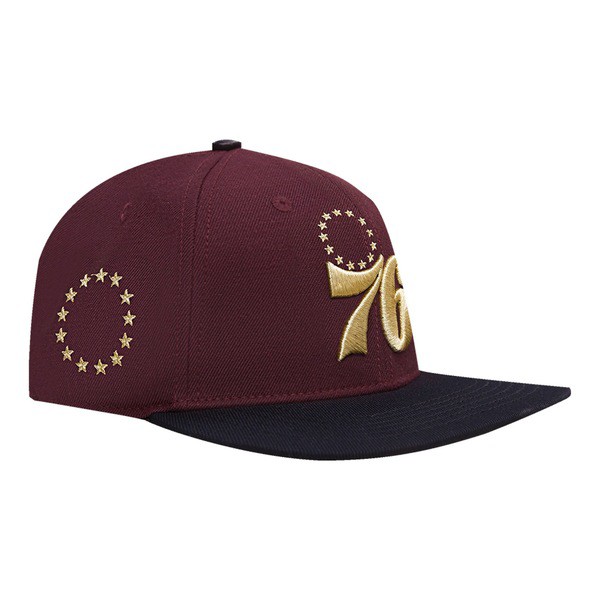 プロスタンダード メンズ 帽子 アクセサリー Philadelphia 76ers Pro Standard Gold Rush 2Tone Snapback Hat Maroon/Blackの通販は