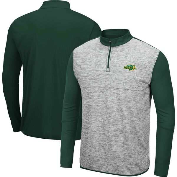 コロシアム メンズ ジャケット＆ブルゾン アウター NDSU Bison Colosseum Prospect QuarterZip Jacket Heather Gray/Greenの通販は