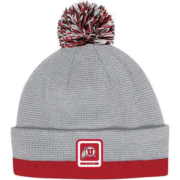アンダーアーマー メンズ 帽子 アクセサリー Utah Utes Under Armour 2023 Sideline Performance Cuffed Knit Hat with Pom Grayの通販は