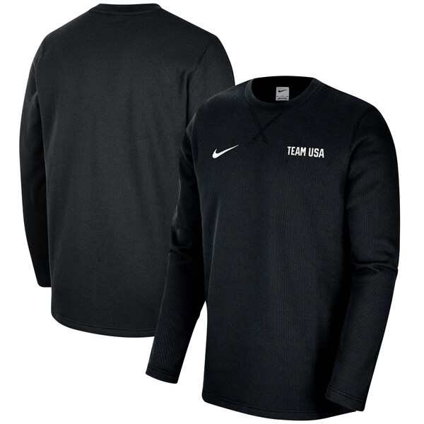 ナイキ メンズ Tシャツ トップス Team USA Nike Waffle Knit Long Sleeve TShirt Blackの通販は