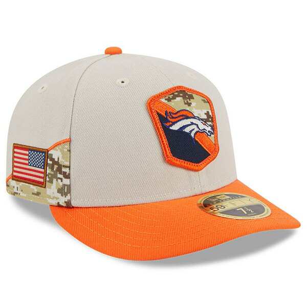 ニューエラ メンズ 帽子 アクセサリー Denver Broncos New Era 2023 Salute To Service Low Profile 59FIFTY Fitted Hat Stone/Orangeの通販は 12,760円