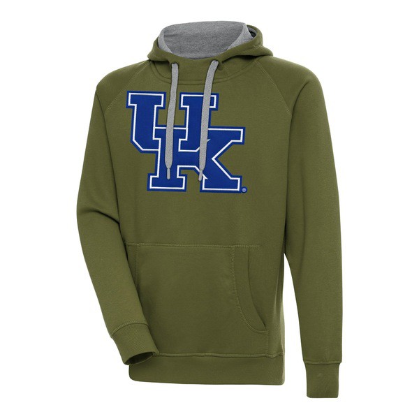 アンティグア メンズ パーカー・スウェットシャツ アウター Kentucky Wildcats Antigua Victory Pullover Hoodie Oliveの通販は