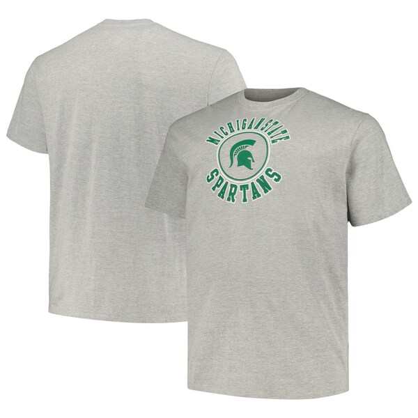チャンピオン メンズ Tシャツ トップス Michigan State Spartans Champion Big & Tall Circle Logo TShirt Heather Grayの通販は
