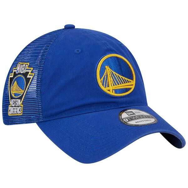 ニューエラ メンズ 帽子 アクセサリー Golden State Warriors New Era Distinct Side Patch Trucker 9TWENTY Adjustable Hat Royalの通販は