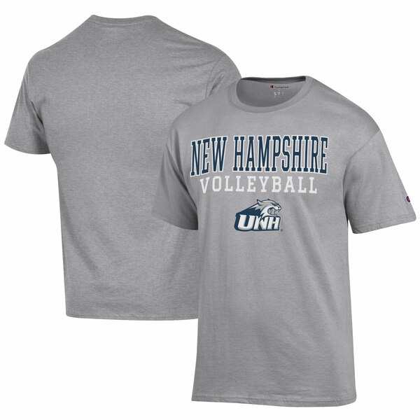 チャンピオン メンズ Tシャツ トップス New Hampshire Wildcats Champion Icon Logo Volleyball Jersey TShirt Grayの通販は