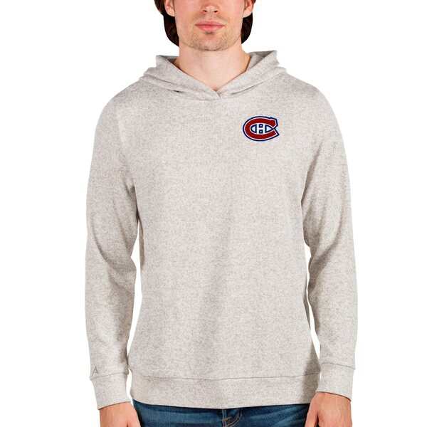 アンティグア メンズ パーカー・スウェットシャツ アウター Montreal Canadiens Antigua Team Absolute Pullover Hoodie Oatmealの通販は