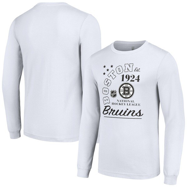 スターター メンズ Tシャツ トップス Boston Bruins Starter Arch City Theme Graphic Long Sleeve TShirt Whiteの通販は