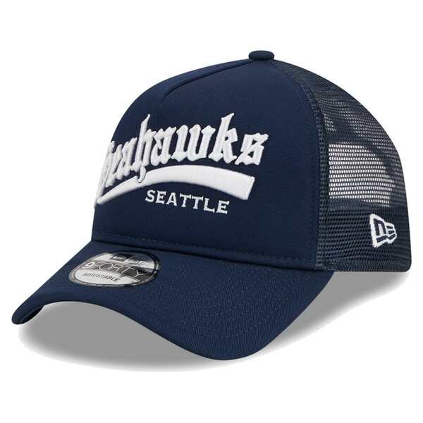 ニューエラ メンズ 帽子 アクセサリー Seattle Seahawks New Era Caliber Trucker 9FORTY Adjustable Hat College Navyの通販は