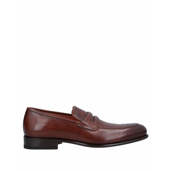 サントーニ メンズ スリッポン・ローファー シューズ Loafers Brownの 