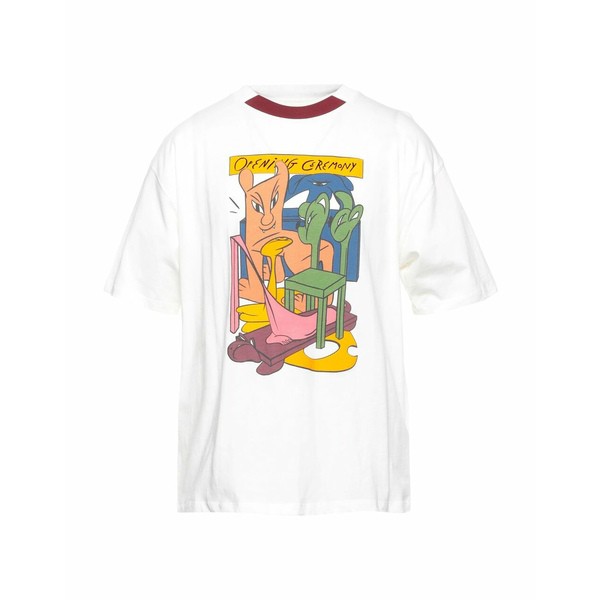 オープニングセレモニー メンズ Tシャツ トップス T-shirts Whiteの