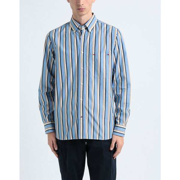 トミー ヒルフィガー メンズ シャツ トップス Shirts Sky blue｜au PAY マーケット