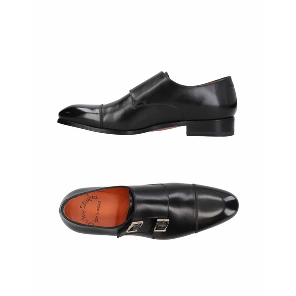 サントーニ メンズ スリッポン・ローファー シューズ Loafers Blackの