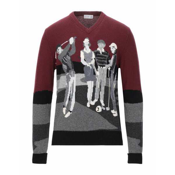 バランタイン メンズ ニット&セーター アウター Sweaters Burgundyの