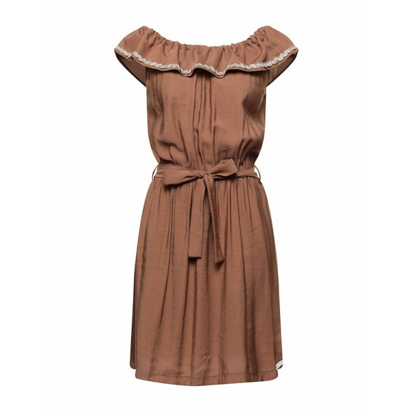 カフェノワール レディース ワンピース トップス Short dresses Camel