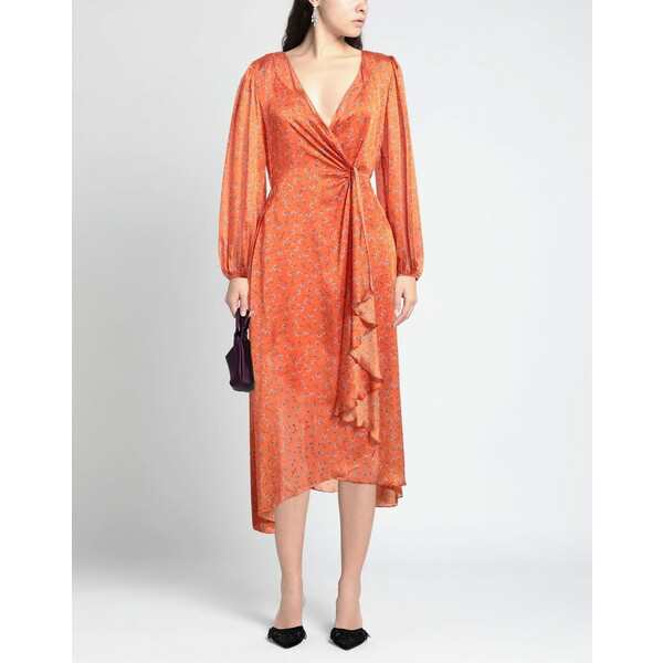 マージュ レディース ワンピース トップス Midi dresses Orangeの通販