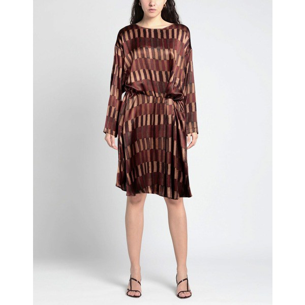 モモン レディース ワンピース トップス Midi dresses Dark brownの